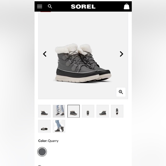 SOREL Explorer Carnival Boot with Faux Fur Collar ✨ Quarry Size 9 | waterproof - Picture 7 of 13